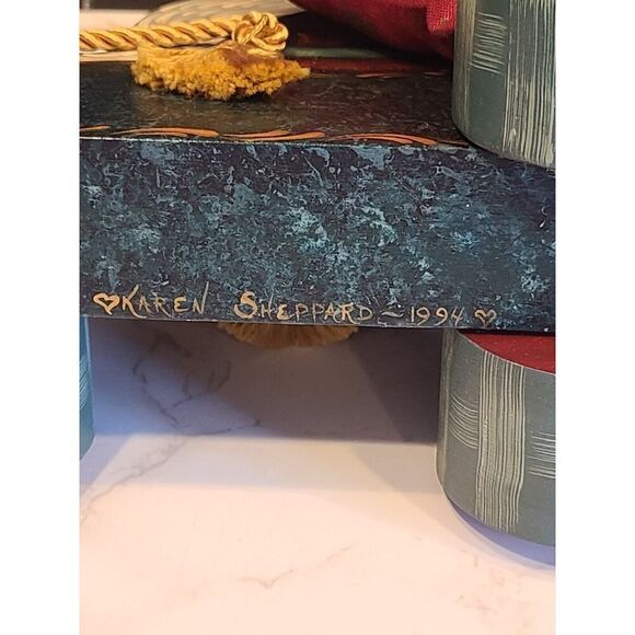 1994 HandMade SantaClaus Duck Sleigh Solid Wood Figurine Folk Art One Of A Kind - Picture 12 of 12